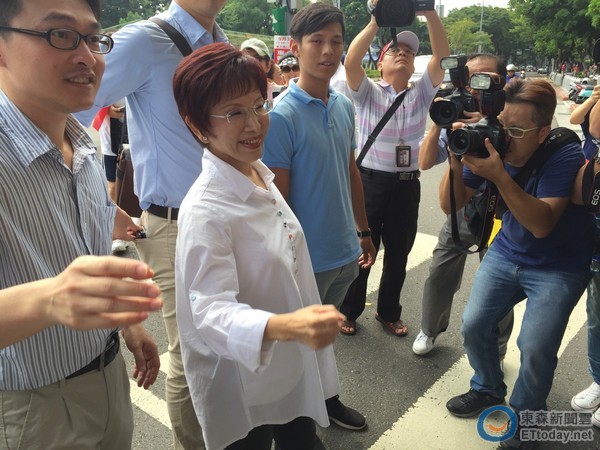 台湾10万军公教游行抗议蔡英文 洪秀柱现身(图)
