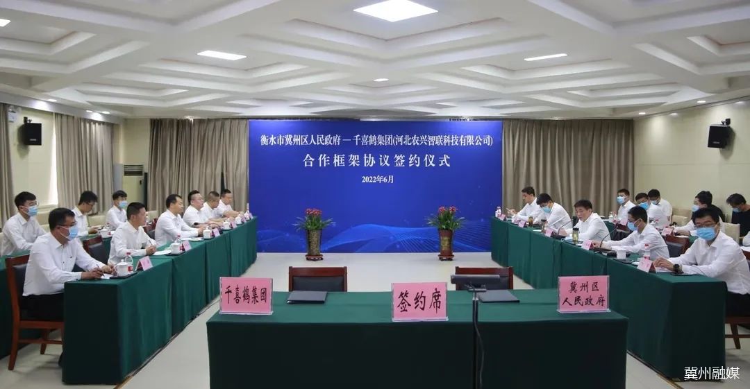 冀州区与千喜鹤集团举行合作框架协议签约仪式